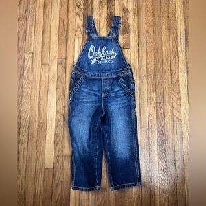 OshKosh B'gosh Dark Blue Denim 3T Overalls with Front Logo
